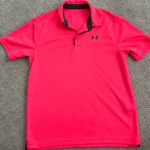 Men’s size large Under Armour golf shirt - hot pink